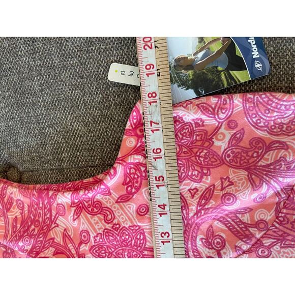 NordicTrack athletic racer back LARGE new build in bra floral yoga pink orange - Picture 9 of 14